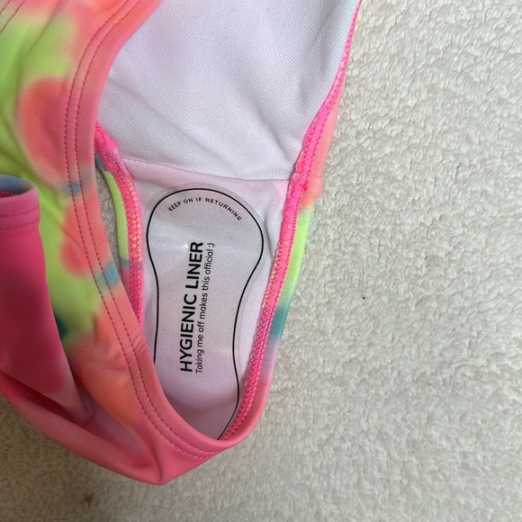 NWT! Pink yellow and‎ blue Tie-Dye Triangle Top & Cheeky Hipster Bikini Set - Picture 5 of 8